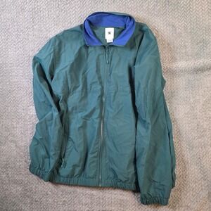 DC Shoes Windbreaker Jacket Mens XL Green Lightweight Full Zip Skate Streetwear